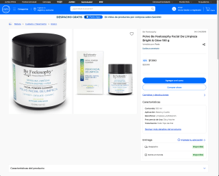 Polvo Be Feelosophy Facial De Limpieza Bright & Glow 100 g por solo $7.990