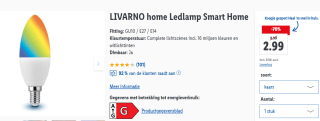 LIVARNO home Ledlamp Smart Home voor €2,99 bij de Lidl in België