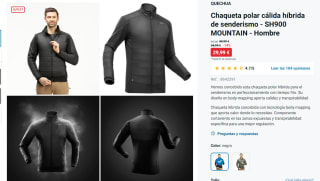 Chaqueta polar cálida híbrida senderismo SH900 MOUNTAIN por 29,99€