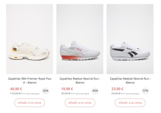 Calzado Reebok desde solo 9,50€