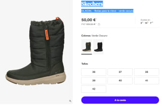 Botas de Nieve de Mujer Skechers GLACIAL por 50€