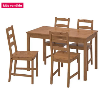 Mesa y 4 sillas en madera pino macizo JOKKMOKK Ikea a solo 169€