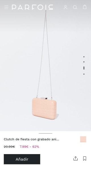 Clutch de fiesta con grabado animal por 7,99€.