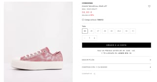 Oferta 65% descuento Zapatillas Converse a precios de locura