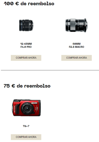 Olympus Consigue hasta 600€ de reembolso en cámaras y objetivos