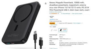 Baseus Magsafe Powerbank, 10000 mAh, draadloze powerbank voor €25,80 bij Amazon