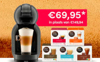 1 MINI ME koffiemachine & 5 dozen capsules voor €69,95 bij Dolce-gusto