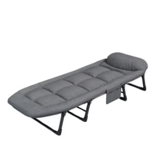 Cama de Camping Acolchada Plegable con Almohada Bolsillo 200x63cm a solo 55,34€