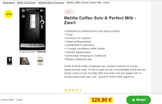 Melitta Caffeo Solo Perfect Milk - Espressomachine voor €329,90 bij Proshop