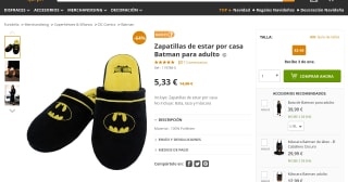 Pantuflas Batman por 5,33€
