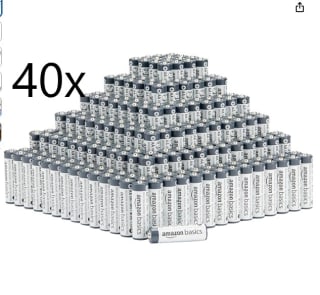 40 Pilas alcalinas AA de uso industrial por sólo 9,08€