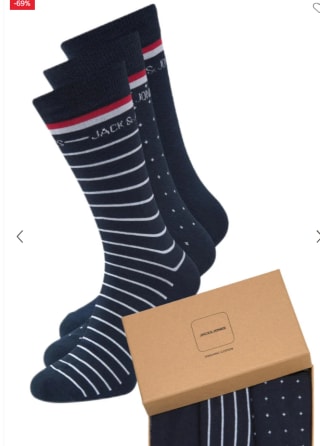 Jack & Jones Sokken Heren Giftbox JACARBO Blauw Bio Katoen 3-paar voor €3,90 bij Wehkamp