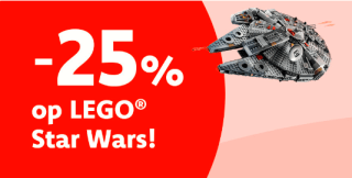 Alle Lego Star Wars met 25% korting bij Dreamland