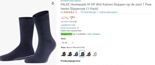 FALKE Homepads antislip katoen merinowol huissokken voor €7,98 bij Amazon