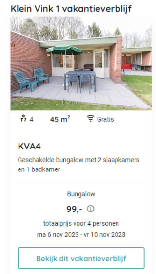 Vanaf €99 een weekend of midweek bij Roompot