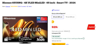 Hisense 65U8NQ - 4K ULED MiniLED - 65 inch - Smart TV - 2024 voor €929 bij Bol