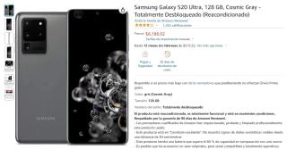 Samsung Galaxy S20 Ultra 128GB Reacondicionado por $6,186 en Amazon