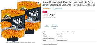 Armor All 2 Manoplas para Lavar Coches a $236 en Amazon