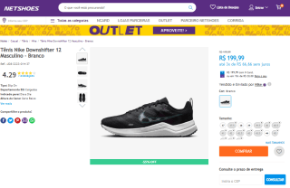 Tênis Masculino da Nike, modelo Downshifter 12 - R$ 199,99