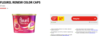25 pods Fleuril Renew color waspods voor €3,99 bij Kruidvat