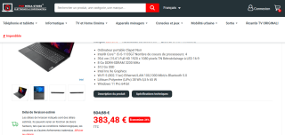 Ordinateur portable Lenovo V V15 39.6 cm (15.6") Full HD Intel Core i5 i5-1135G7 8 Go DDR4-SDRAM 512 SSD Wi-Fi 5 (802.11ac) Windows 11 pro à 383,48€