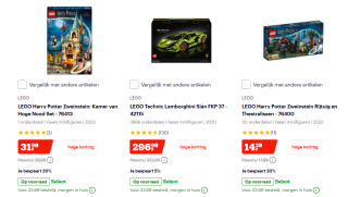 Tot 21% korting op lego-sets bij Bol.com