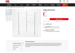 Toallero de pie de 90.6 cm x 47cm por solo 5€ en Bricodepot