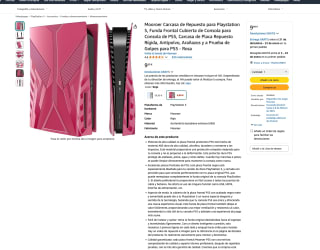 Carcasa Mooroer de Repuesto para Playstation 5 Rosa por solo 9,99€