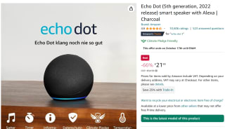Echo Dot 5e Generatie voor €21,99 bij Amazon.de