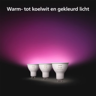 Philips Hue Spot - wit en gekleurd licht - 3 pack -400 lumen- GU10 voor €101,11 bij Bol