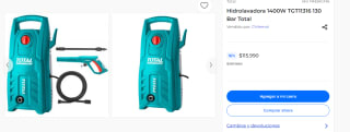 Hidrolavadora 1400W TGT11316 130 Bar Total por $115.990