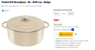 Tefal LOV Braadpan Ø 25 cm - Beige voor €79,99 bij Bol.com