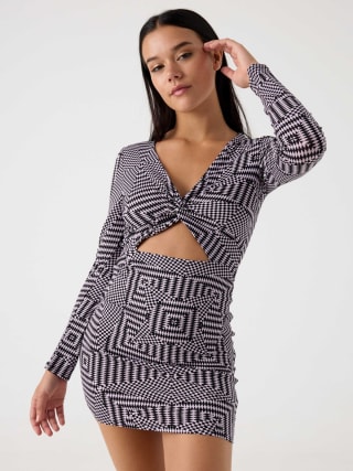Vestido Cut Out Estampado Óptico por 4,99€