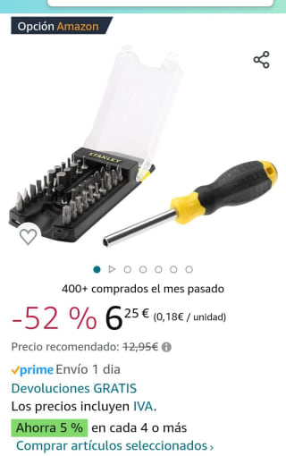 STANLEY STHT0-70885 - Destornillador multipuntas por 6,25€.