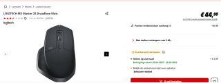 Logitech MX Master 2S - Draadloze Muis voor €44,90 bij de Mediamarkt
