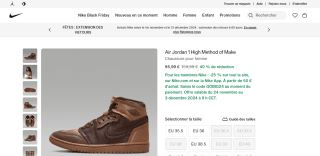 Baskets Air Jordan 1 High Method of Make - différents coloris et tailles disponibles à 95,99€