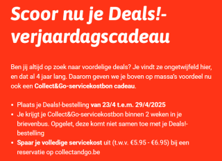 Gratis Collect&Go-servicekosten bon bij je Collect Deals aankoop