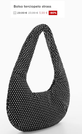 Bolso de terciopelo strass por 5.99€