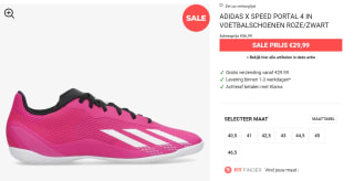 Adidas x Speed Portal voetbalschoenen roze voor €29,99 bij Perry Sport