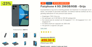 Fairphone 4 256GB Grijs voor €459 bij Proshop