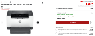 HP LaserJet M209d printer voor €65,29 bij Mediamarkt