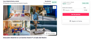 Agosto Madrid hotel 4* + desayuno por 122€ precio 2 personas
