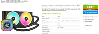 Corsair iCUE LINK H100i LCD waterkoeler voor €144,90 bij Megekko