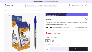 Bolígrafo BIC Cristal 50 unidades por 9,64€