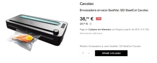 Envasadora al vacio Cecotec SealVac 120 SteelCut por 38.99€