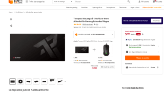 Alfombrilla Tempest Mousepad 150x75cm 4mm Gaming Extended Negra por solo 5,99€