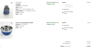 Gratis set van 3 roestvrijstalen schalen bij bestelling bij Klingel