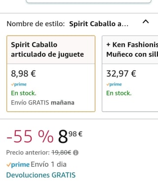 Spirit Caballo Articulado De Juguete Con Crin Sonidos Y Accesorios De Establo por 8,98€.