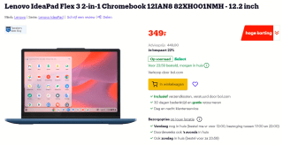 Lenovo Chromebook 12.2 inch voor €349 bij Bol.com