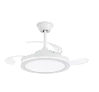 Ventilador NARVI de techo Blanco de Ø40 cm Palas retráctiles Motor DC 30W LED Regulable y Memoria con mando 8941-40 WH por 36,15€